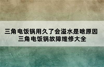 三角电饭锅用久了会溢水是啥原因 三角电饭锅故障维修大全